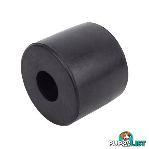 RUBBER ROLLER ROUND CAP 2 1/2&#8243; 17MM BORE BLACK BRR202