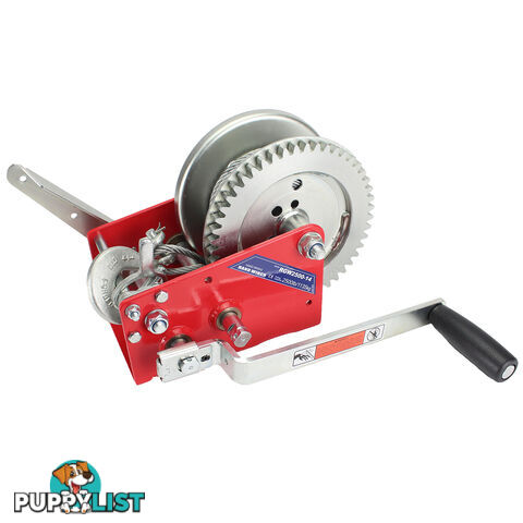 HAND WINCH 2500LBS (1135KG) TWO SPEED 10M CABLE WITH HAND BRAKE HBW2500C