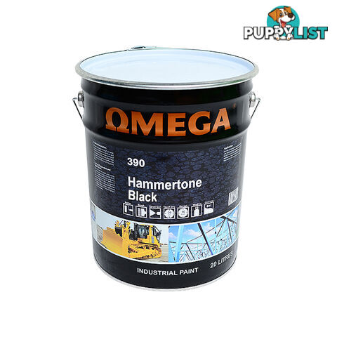 OMEGA PREMIUM HAMMERTONE PAINT BLACK 20L PHBL20