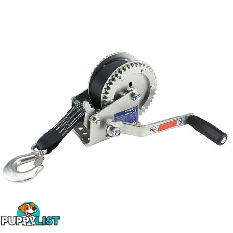 HAND WINCH 2000LBS (907KG) DUAL GEAR 8M STRAP WDC2000