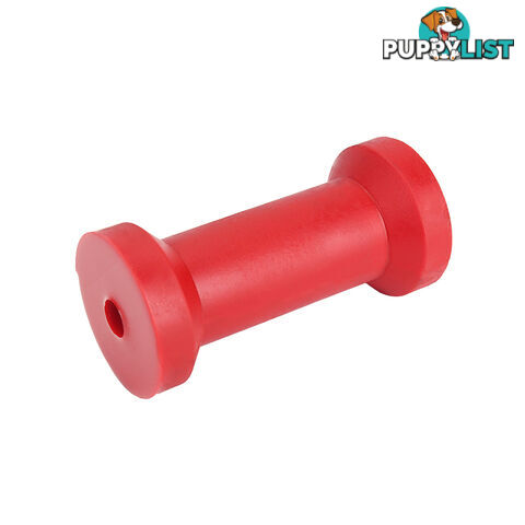 POLY SOFT ROLLER 4&#8243; KEEL ROLLER 17MM BORE RED BRPS308