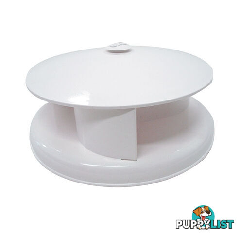 ROOF VENT ROTARY 240MM DIAMETER PLASTIC WHITE RVR240W