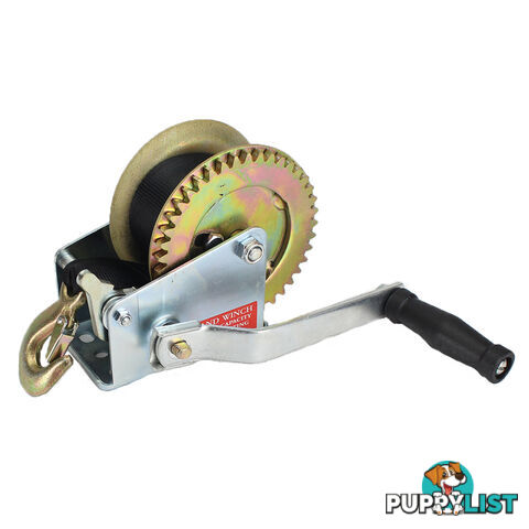 HAND WINCH 1200LBS (544KG) 8M STRAP ZINC SW1200