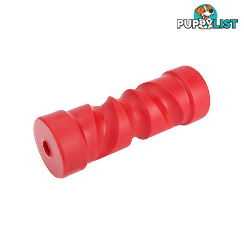 POLY SOFT ROLLER 8&#8243; SELF CENTERING ROLLER 17MM BORE RED BRPS323