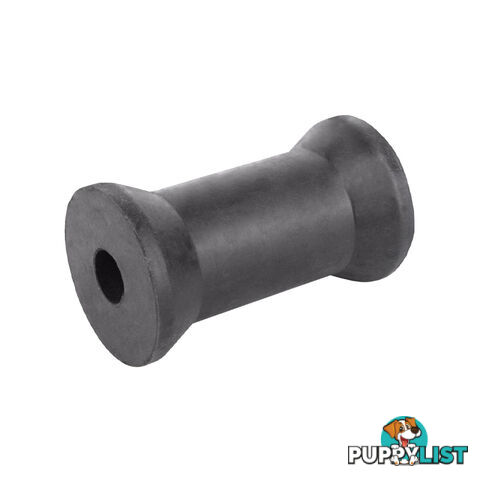 RUBBER ROLLER KEEL ROLLER 4&#8243; 17MM BORE BLACK BRR205