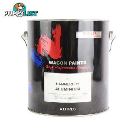 WAGON PREMIUM HAMMERTONE PAINT ALUMINIUM/SILVER 4L PHS4W