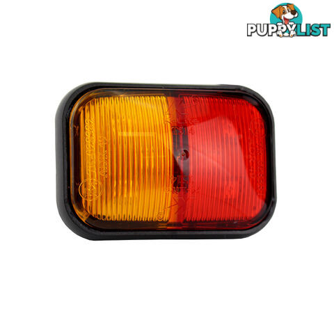 LED JUMBO SIDE MARKER 66 X 46MM M/VOLT RED/AMBER LED6647