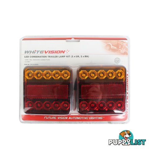 WHITE VISION LED COMBO LIGHT 100 X 100MM 12V TWIN PACK LED100WV