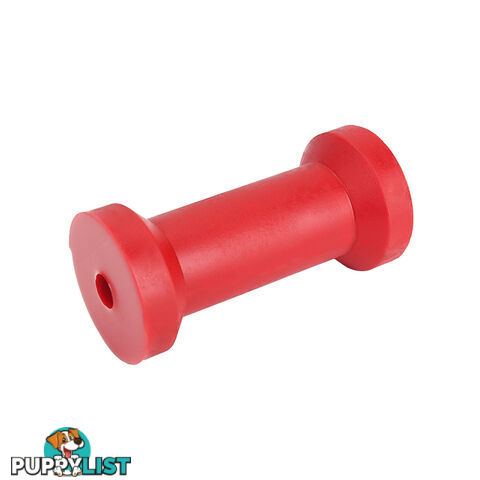 POLY SOFT ROLLER 4 1/2&#8243; KEEL ROLLER 17MM BORE RED BRPS309