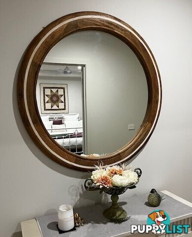Solid Oak Dinning Set and Hand Crafted in NZ Hall Entrance Mirror