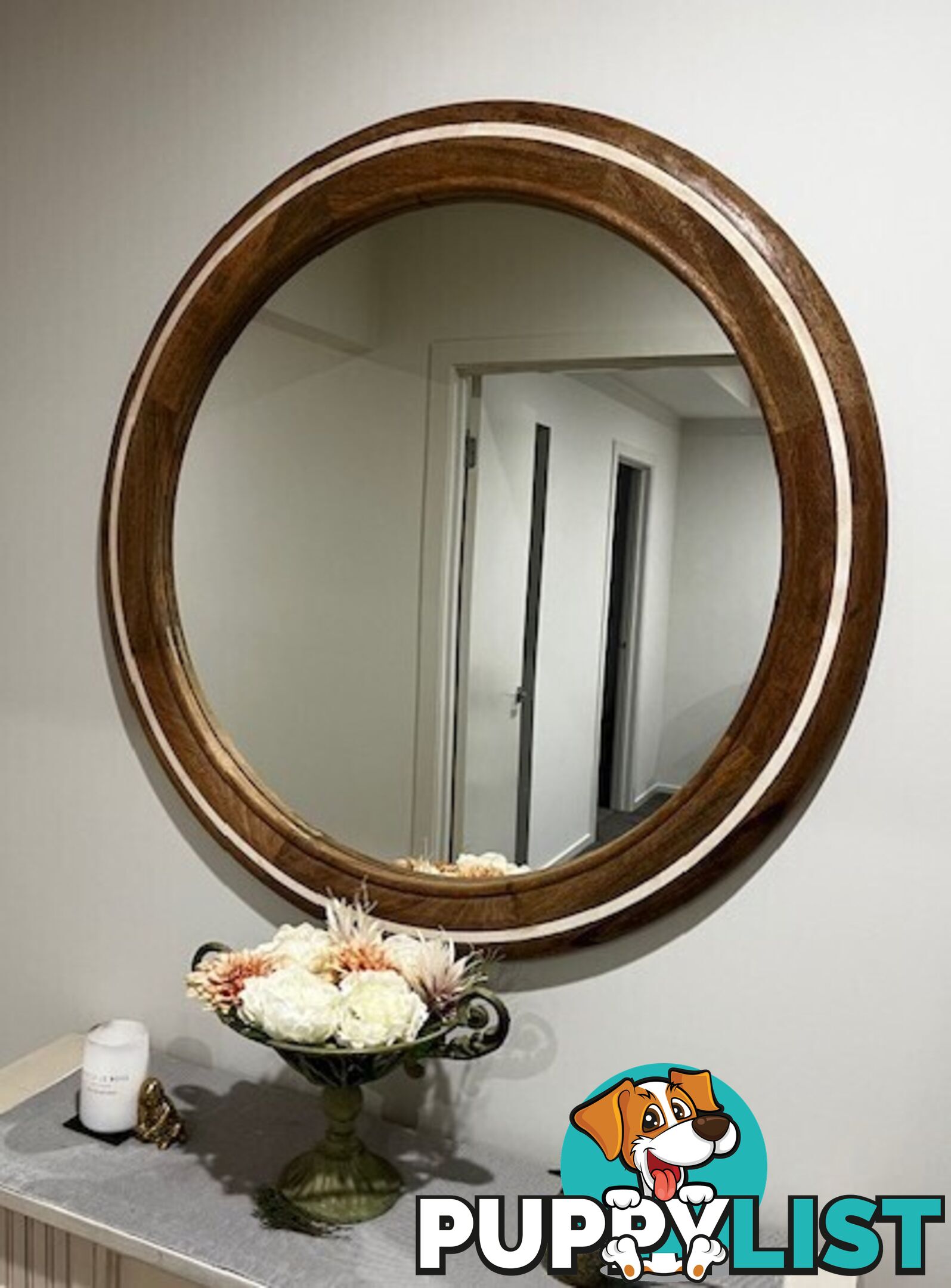 Solid Oak Dinning Set and Hand Crafted in NZ Hall Entrance Mirror