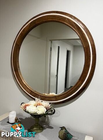 Solid Oak Dinning Set and Hand Crafted in NZ Hall Entrance Mirror