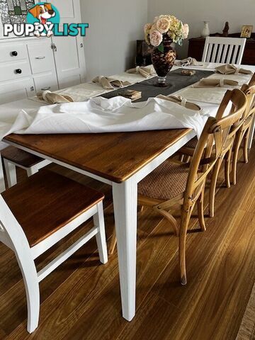 Solid Oak Dinning Set and Hand Crafted in NZ Hall Entrance Mirror