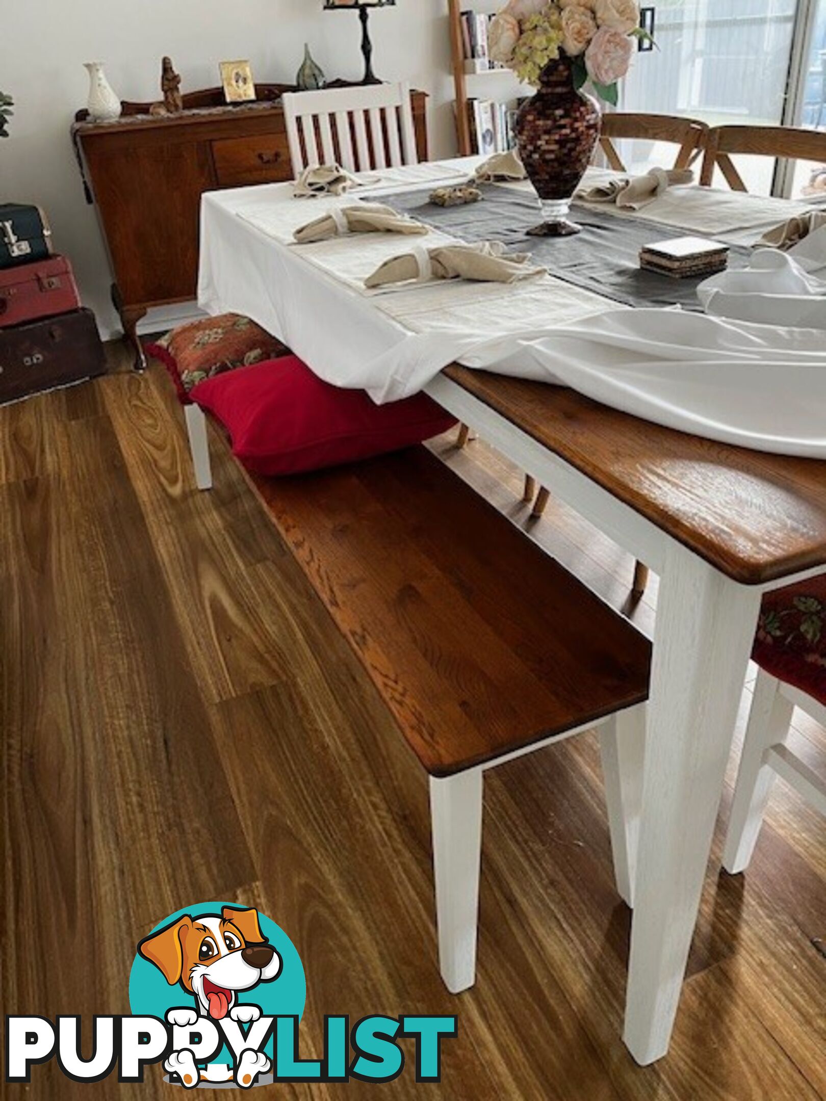 Solid Oak Dinning Set and Hand Crafted in NZ Hall Entrance Mirror