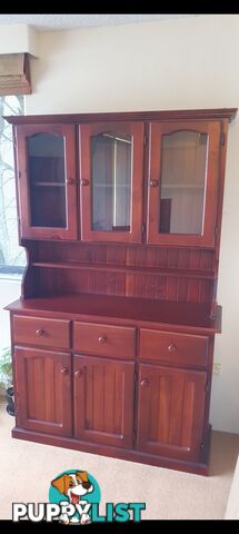 🔥 LIKE NEW - Mahogany hardwood hutch cabinet