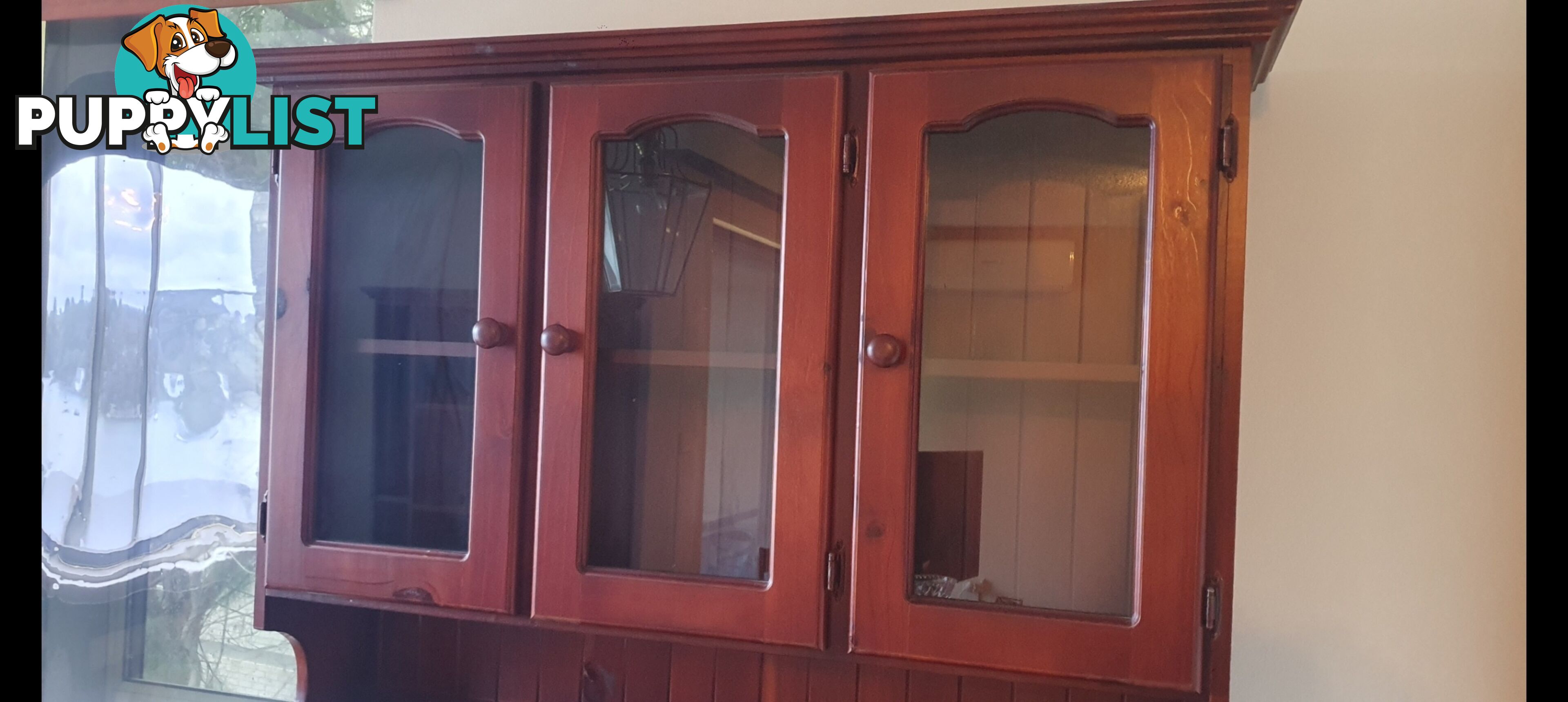 🔥 LIKE NEW - Mahogany hardwood hutch cabinet
