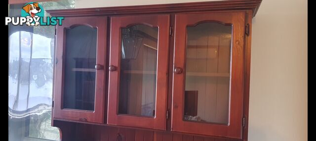 🔥 LIKE NEW - Mahogany hardwood hutch cabinet