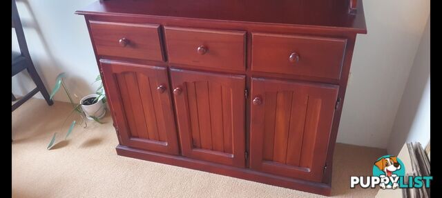 🔥 LIKE NEW - Mahogany hardwood hutch cabinet