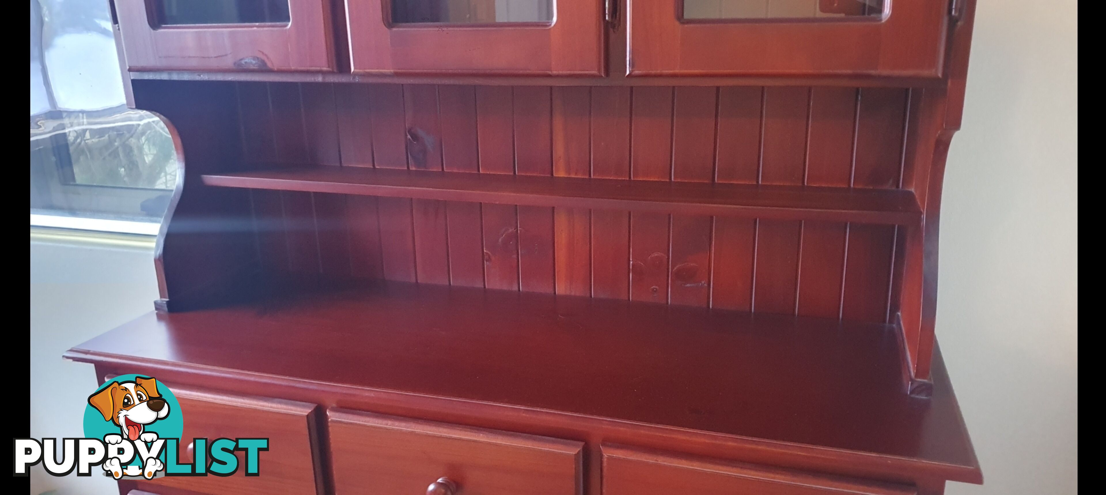 🔥 LIKE NEW - Mahogany hardwood hutch cabinet