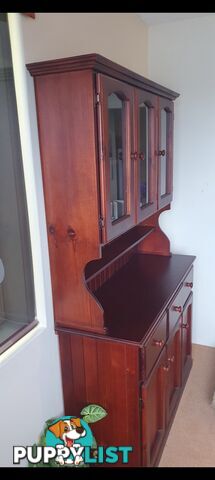 🔥 LIKE NEW - Mahogany hardwood hutch cabinet