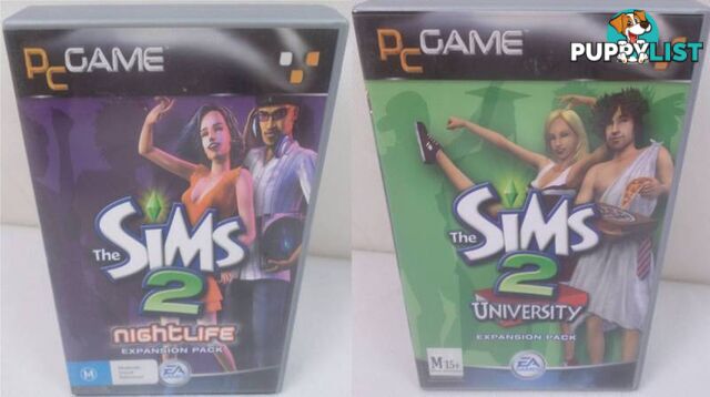 Windows Game The Sims 2 Nightlife and The Sims 2 University Packs