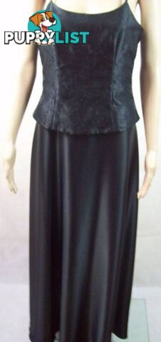 New Womens Max Trend Sz 10 Black Satin Long Spaghetti Strap Dress