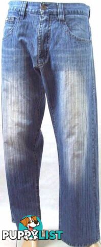 Mens Avirex Straight Leg Denim Jeans - Stressed Blue - Size 34