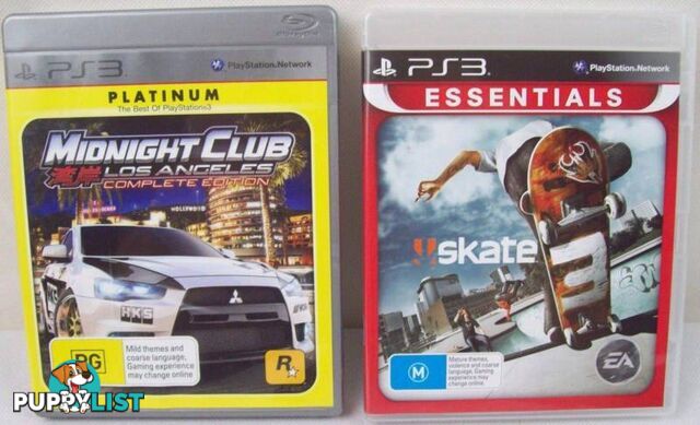 Playstation 3 PS3 Games Bundle - Skate 3 plus Midnight Club LA