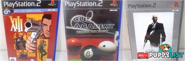 PS2 Games - Hitman 2, Cue Academy Snooker Billiards, XIII