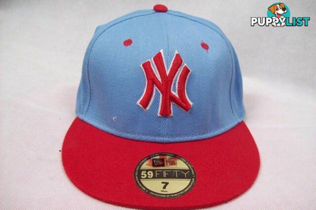 New Era NY New York Yankees Baseball Cap 59FIFTY Pale Blue/Red S7