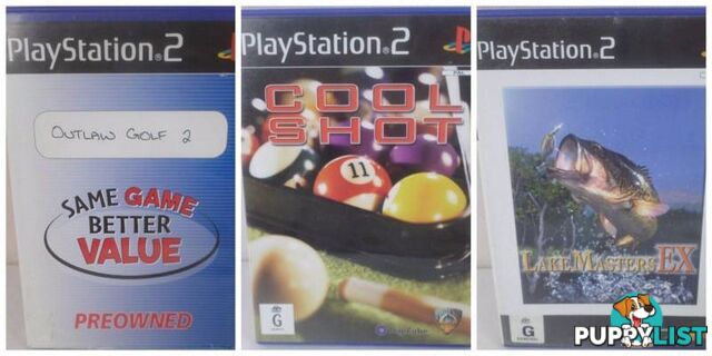 Playstation PS2 Games Outlaw Golf 2, Lake Masters EX & Cool ShoT