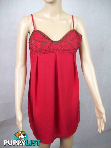 New Women's Ladakh Spaghetti Strap Short Dress - Red - Size 12