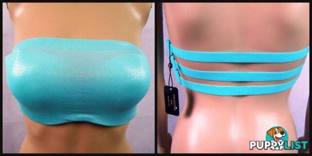 Shimmer Caged Bandeau Strapless Contour Bra Narrow Straps Green