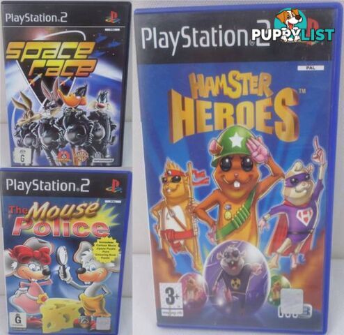 Playstation 2 Game The Mouse Police, Space Race, Hamster Heroes