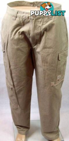 Mens Hard Yakka Work Cargo Pants - Khaki Brown Trousers Size 87R