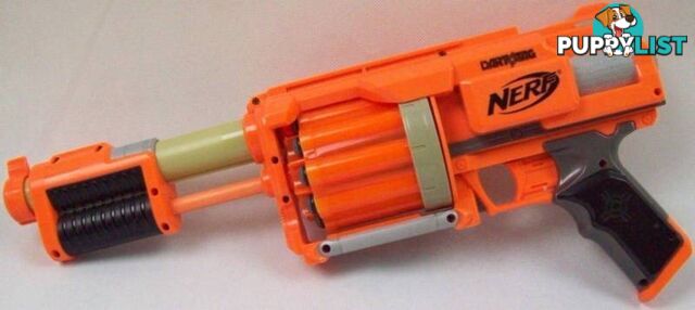 Nerf Dart Tag Fury Fire Pump Action Blaster- Gun Holds & 10 Darts