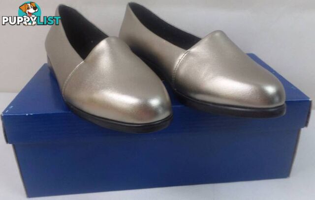 New Womens Diana Ferrari Supersoft Leather Shoes - Pewter Size 8