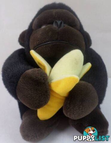 Cute Cuddly Plush Stuffed Toy Gorilla Ape Monkey Holding Banana