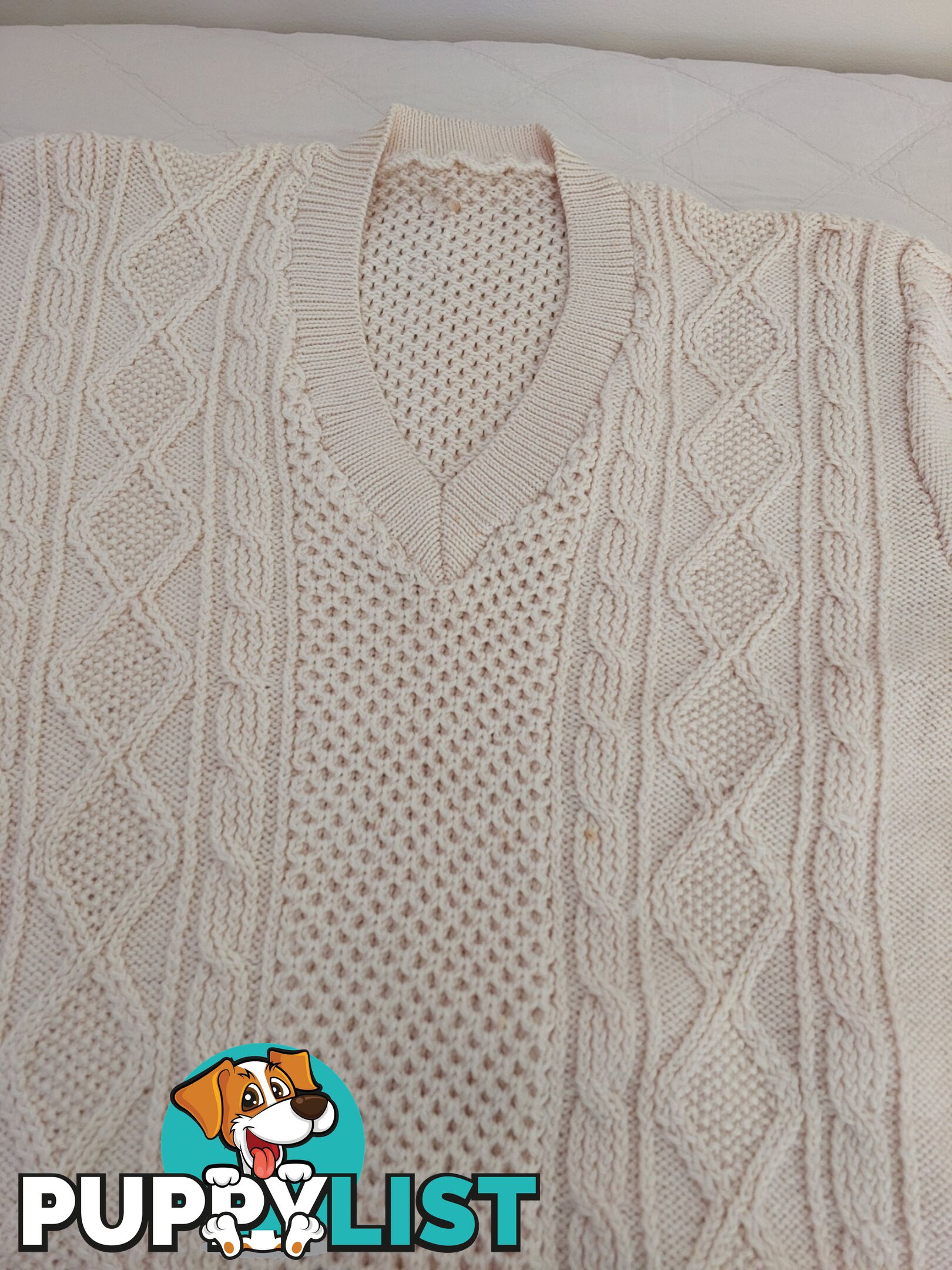 QUALITY HAND KNITTED BIG MEN'S WOOLLEN PATTERNED JUMPER – $80 CASH COLLECT IN MAROUBRA