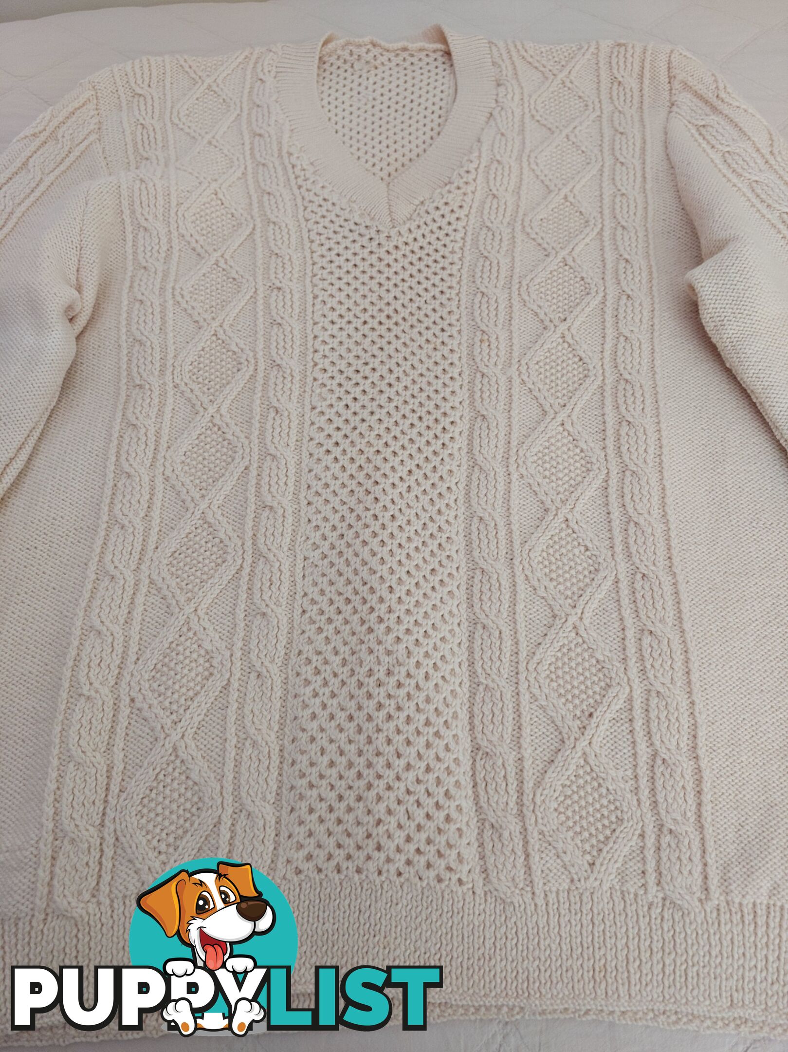 QUALITY HAND KNITTED BIG MEN'S WOOLLEN PATTERNED JUMPER – $80 CASH COLLECT IN MAROUBRA