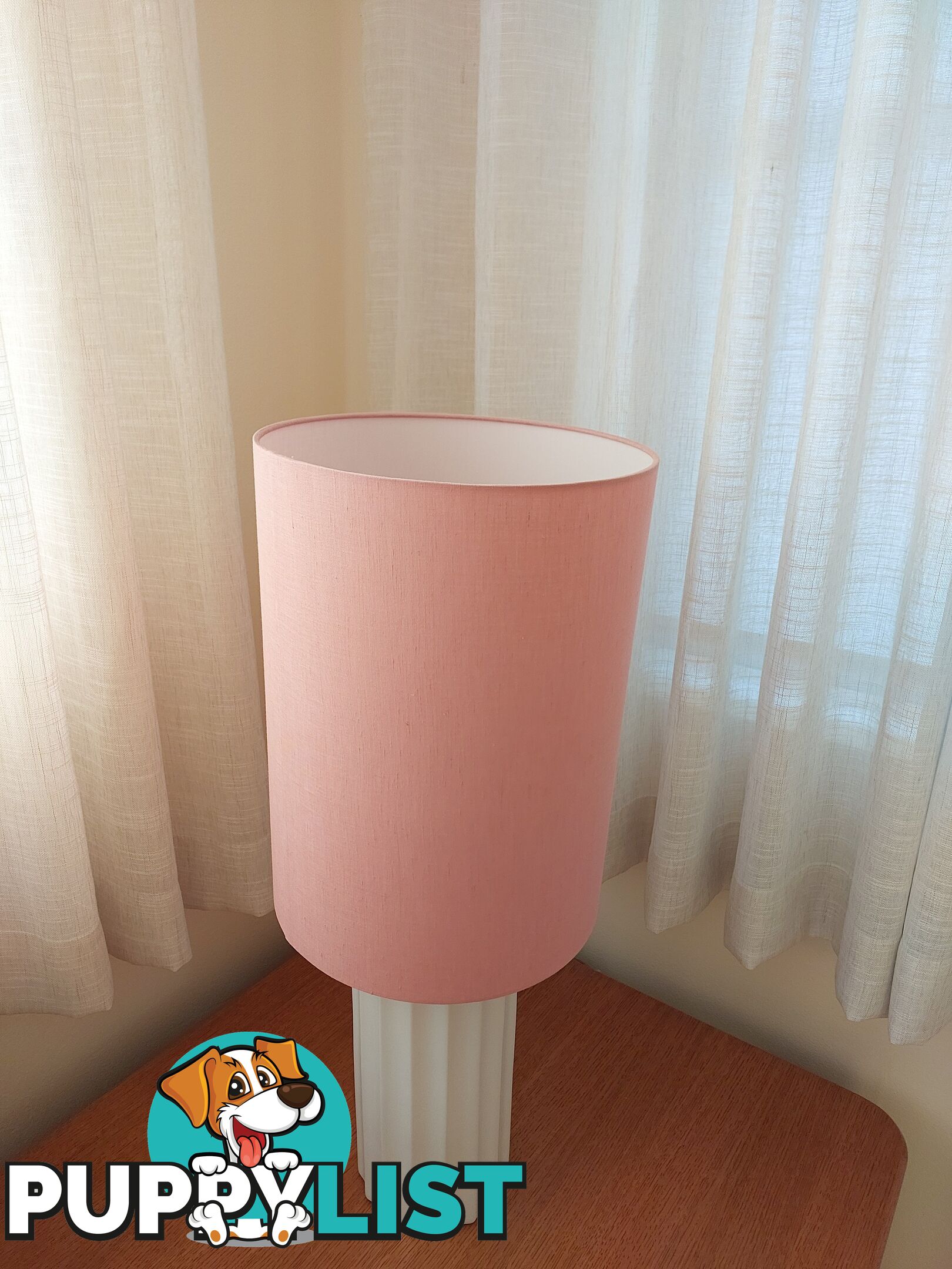 ATTRACTIVE ROSE COLOURED FABRIC COVERED LAMP SHADE ONLY -- $60 -- COLLECT IN MAROUBRA