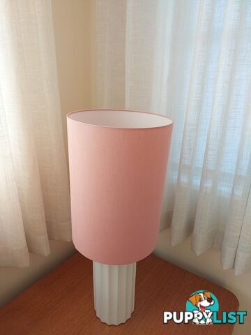 ATTRACTIVE ROSE COLOURED FABRIC COVERED LAMP SHADE ONLY -- $60 -- COLLECT IN MAROUBRA