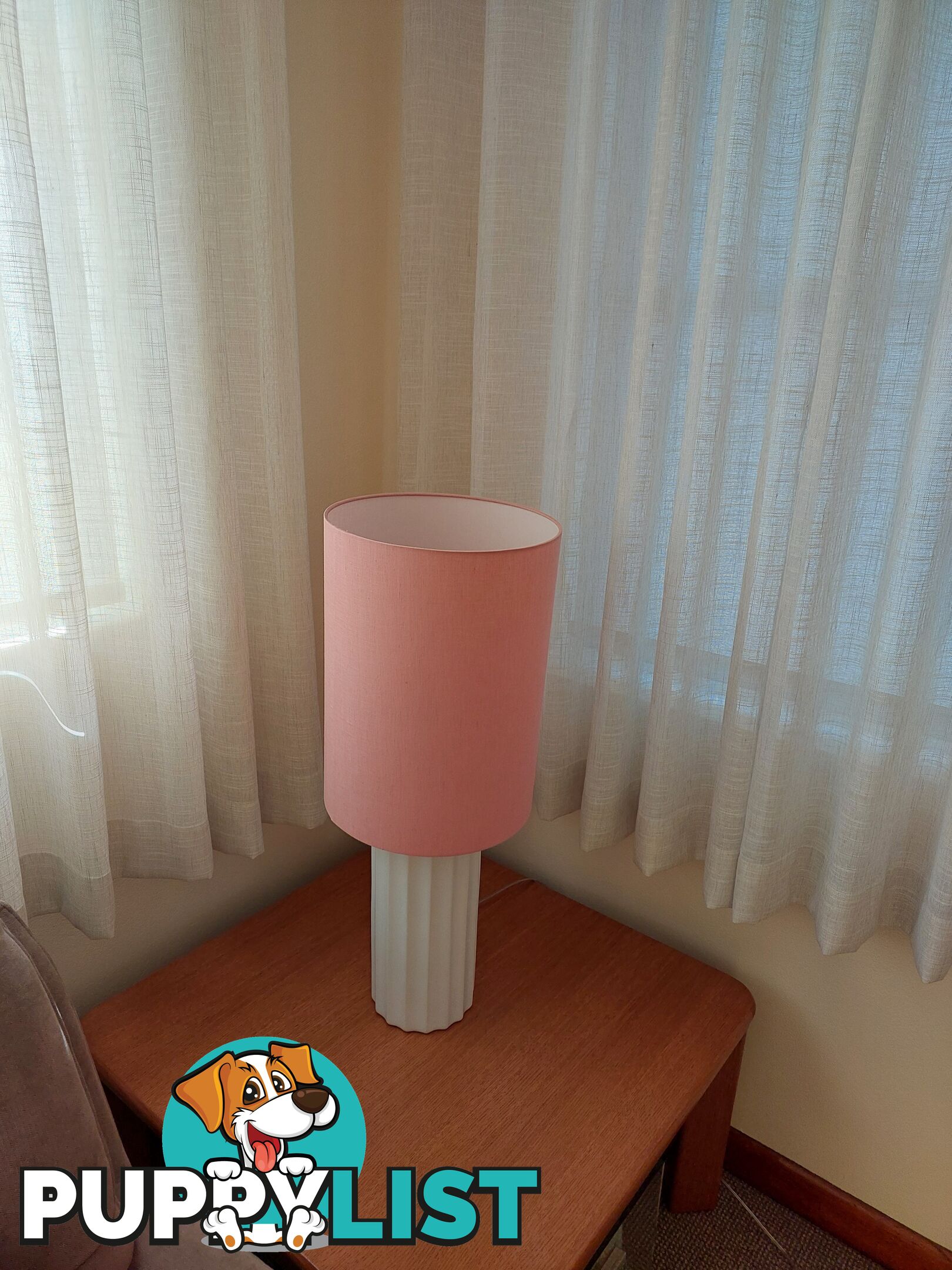 ATTRACTIVE ROSE COLOURED FABRIC COVERED LAMP SHADE ONLY -- $60 -- COLLECT IN MAROUBRA