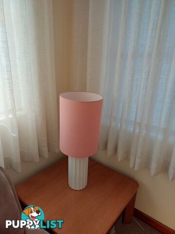 ATTRACTIVE ROSE COLOURED FABRIC COVERED LAMP SHADE ONLY -- $60 -- COLLECT IN MAROUBRA