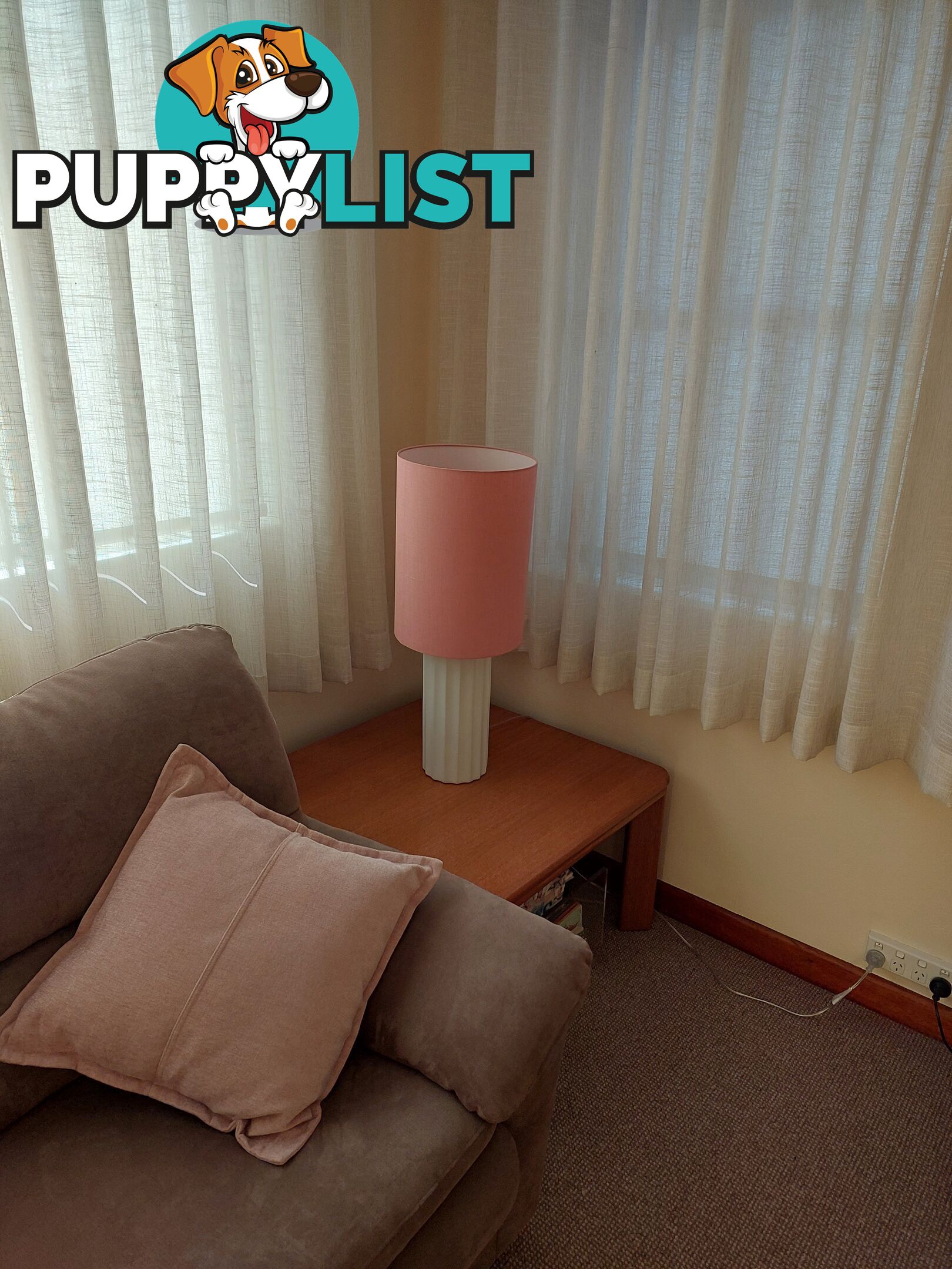 ATTRACTIVE ROSE COLOURED FABRIC COVERED LAMP SHADE ONLY -- $60 -- COLLECT IN MAROUBRA