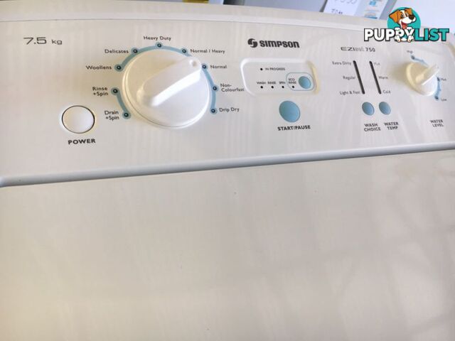 7.5kg Simpson washing machine DELIVERY WARRANTY