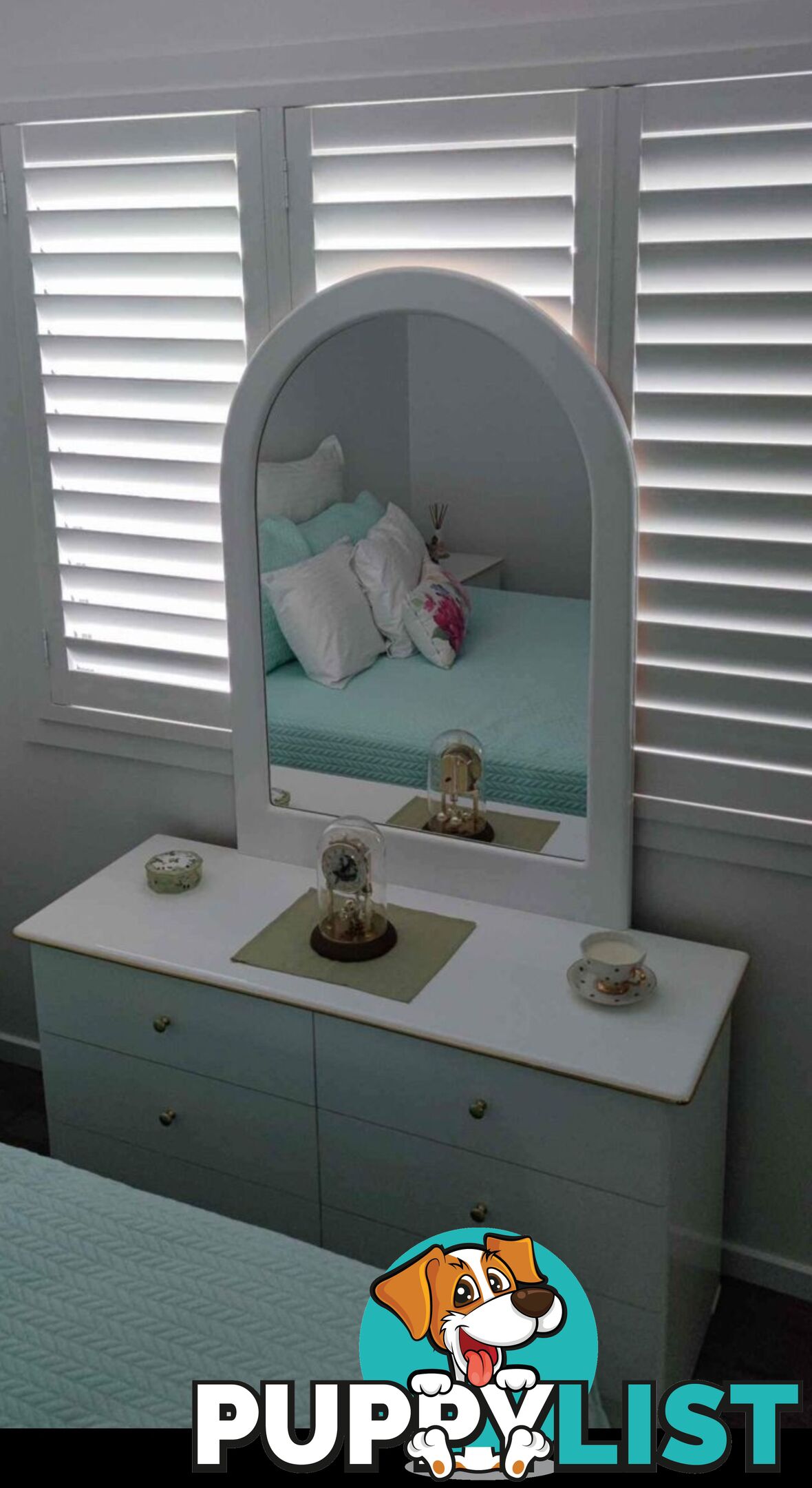 Bedroom Furniture 6 Draw Bedroom Chest With Mirror, 2 Bedside Tables, Queen Bedhead