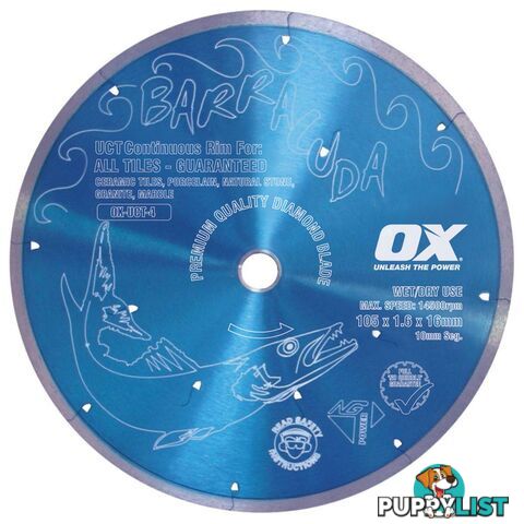 OX ULTIMATE UCT 5; CONT. RIM DIAMOND BLADE ; CERAMICS