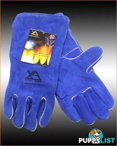 Blue Leather Welding Gloves