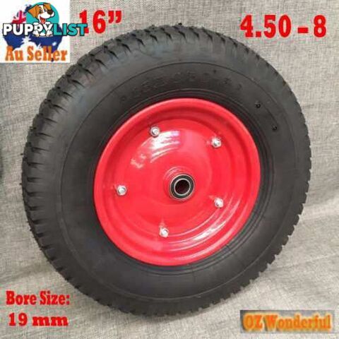 16;x 4.50-8 19MM BORE Wheelbarrow Trolley Pneumatic Wheels Cart Tyres